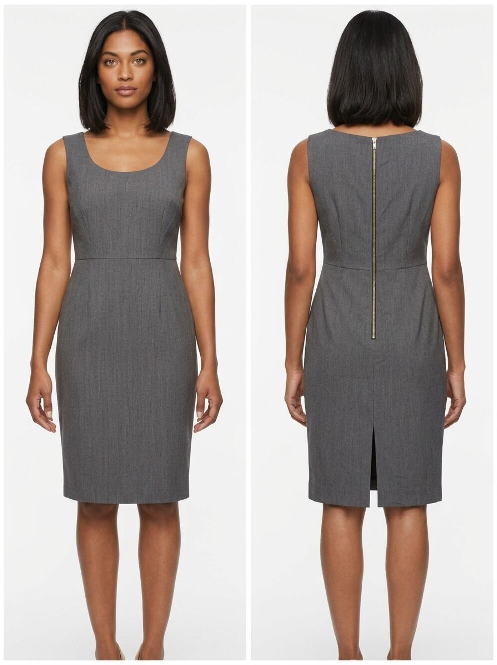 Express Design Studio Gray Scoop Neck Sleeveless Sheath Dress Women Size 2